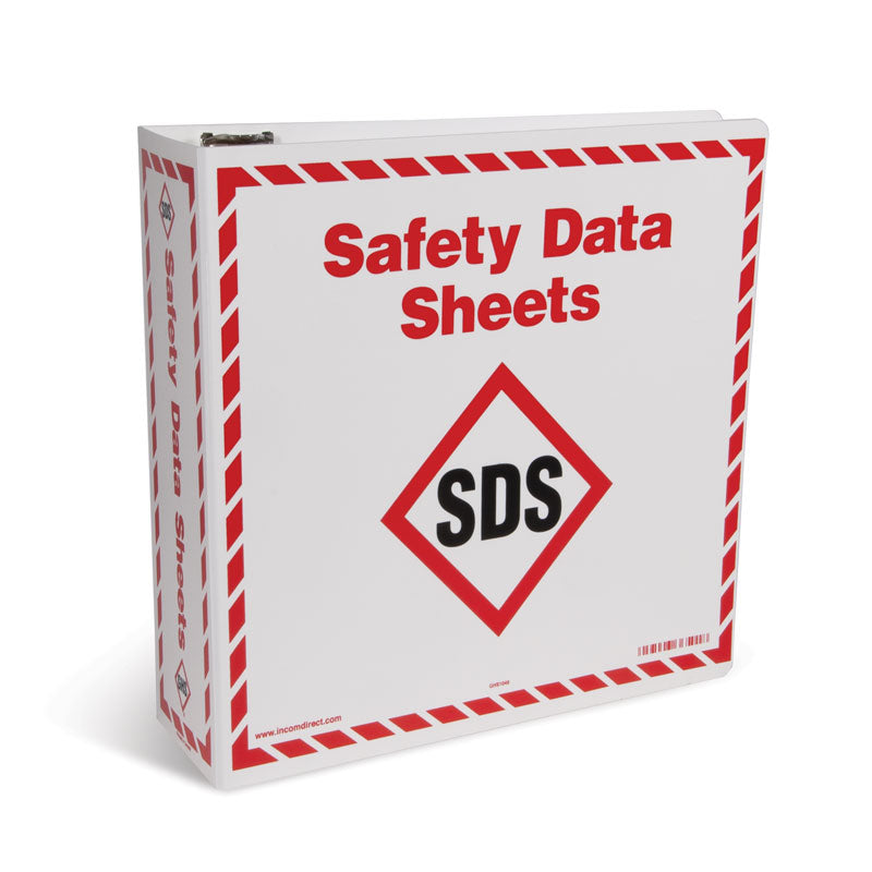 GHS1049 HAZMAT WHMIS SDS Storage 3 inch D-Slant Binder with A - Z Divi
