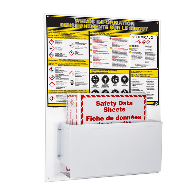 GHS1072 18 in x 24 in GHS WHMIS Bilingual English/French Information Station with Binder(s)