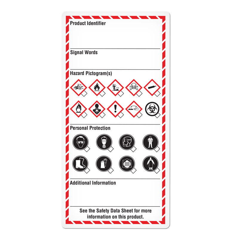 GHS1316F GHS Self-Laminating Workplace Checklist Template Safety Marking Labels (3 in x 6 in) 24 /pkg