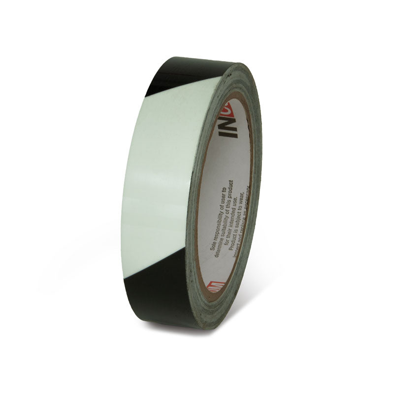 GT130BK Glow/Black Stripe Glow-in-the-Dark Phololuminescent Adhesive Safety Tape (1 in x 30 ft)