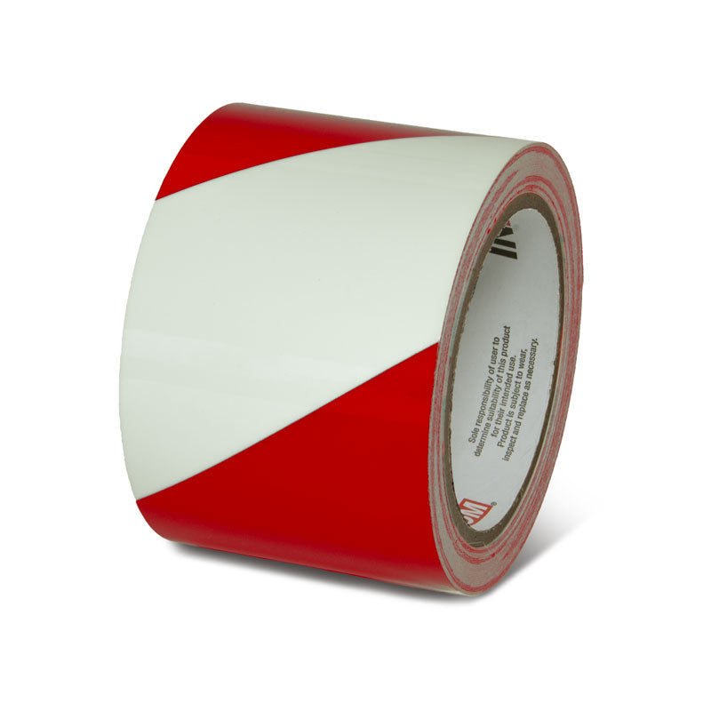 GT330RD Glow/Red Stripe Glow-in-the-Dark Phololuminescent Adhesive Safety Tape (3 in x 30 ft)
