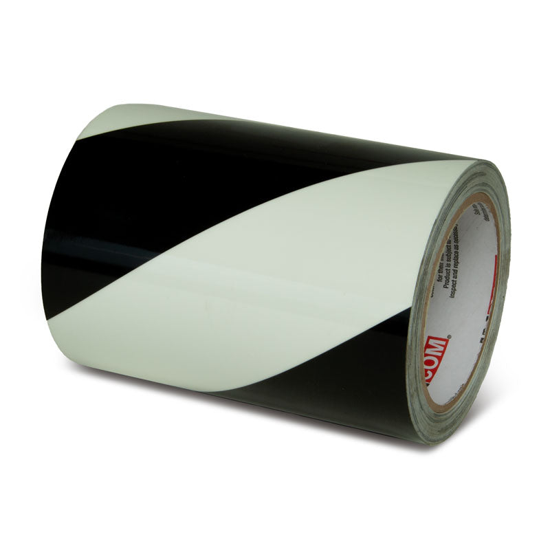 GT630BK Glow/Black Stripe Glow-in-the-Dark Phololuminescent Adhesive Safety Tape (6 in x 30 ft)