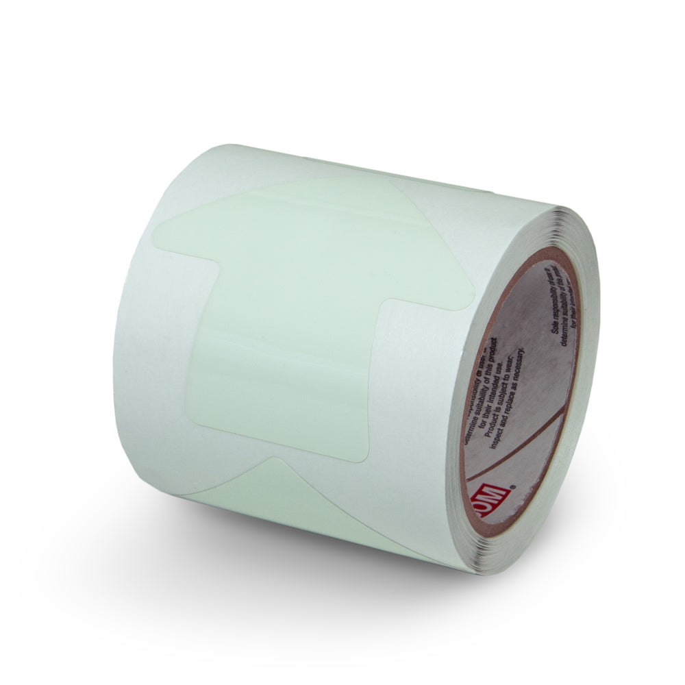 GTAR40 Glow-in-the-Dark Phololuminescent Adhesive Safety Tape 4 inch arrow Die Cut Shapes (100 /roll)
