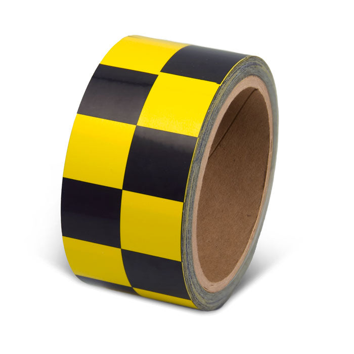 LCB210 Yellow/Black Laminated Adhesive Checkerboard Pattern Marking Tape (54 ft)