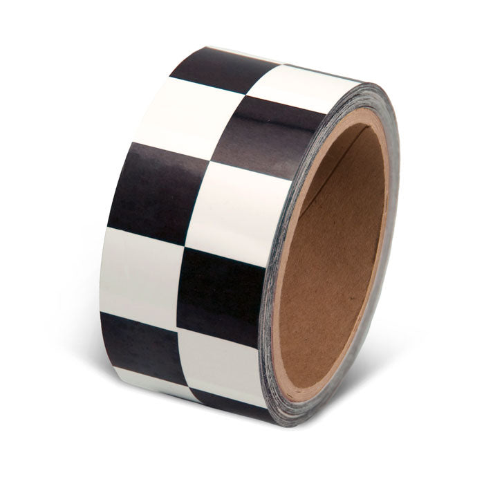 LCB212 Black/White Laminated Adhesive Checkerboard Pattern Marking Tape (54 ft)