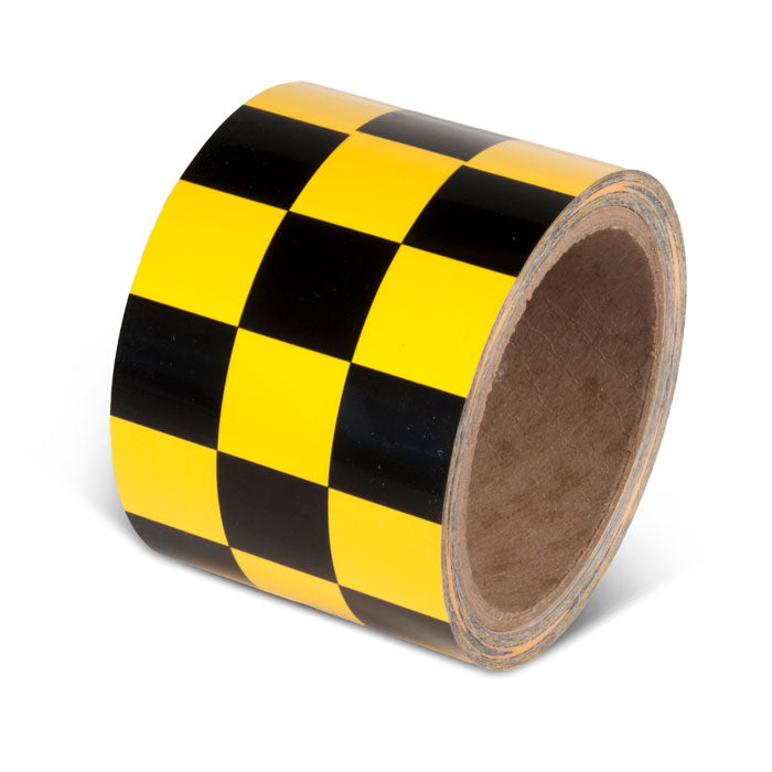 LCB310 Yellow/Black Laminated Adhesive Checkerboard Pattern Marking Tape (54 ft)