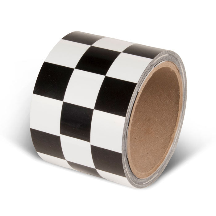 LCB312 Black/White Laminated Adhesive Checkerboard Pattern Marking Tape (54 ft)