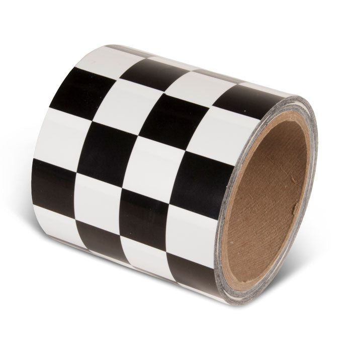 LCB412 Black/White Laminated Adhesive Checkerboard Pattern Marking Tape (54 ft)