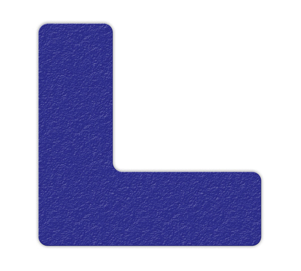 Blue  "L" Shape 5S/Lean Textured Anti-Slip Grip Adhesive Warehouse Floor and Position Markers (25 /pkg)