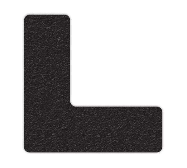 Black  "L" Shape 5S/Lean Textured Anti-Slip Grip Adhesive Warehouse Floor and Position Markers (25 /pkg)