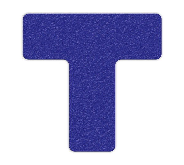 Blue  "T" Shape 5S/Lean Textured Anti-Slip Grip Adhesive Warehouse Floor and Position Markers (25 /pkg)