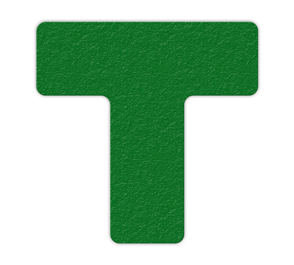 Green  "T" Shape 5S/Lean Textured Anti-Slip Grip Adhesive Warehouse Floor and Position Markers (25 /pkg)