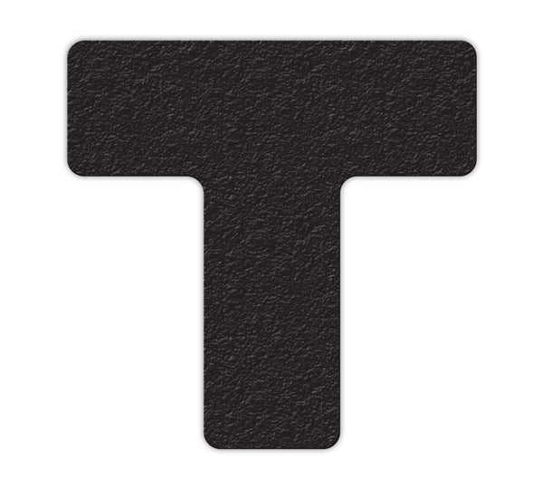 Black  "T" Shape 5S/Lean Textured Anti-Slip Grip Adhesive Warehouse Floor and Position Markers (25 /pkg)
