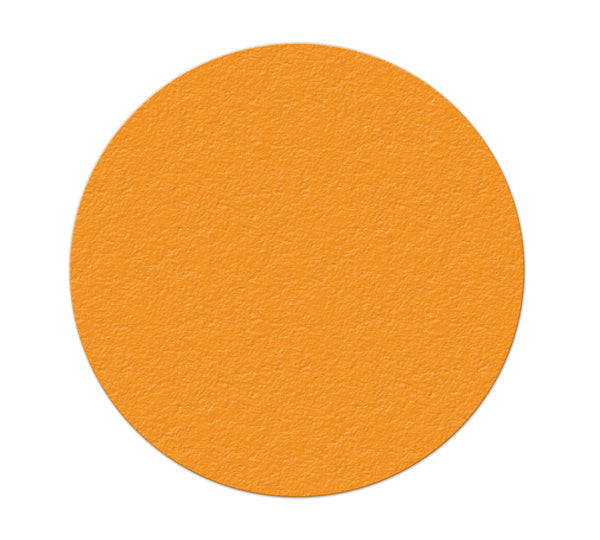 Orange  6 in Circle 5S/Lean Textured Anti-Slip Grip Adhesive Warehouse Floor and Position Markers (25 /pkg)