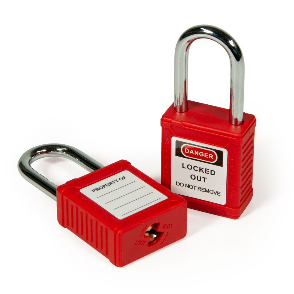 LT100KDRD Steel LOTO Lock (Keyed Different) Red 