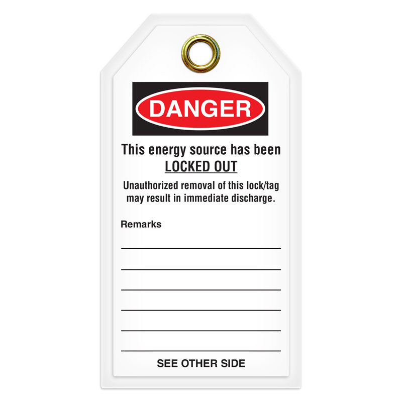 LT100TG DANGER DO NOT OPERATE Lockout/Tagout Heavy Duty Laminated DuraPly™ Safety Tag (3.375 in x 5.875 in) 12 /pkg