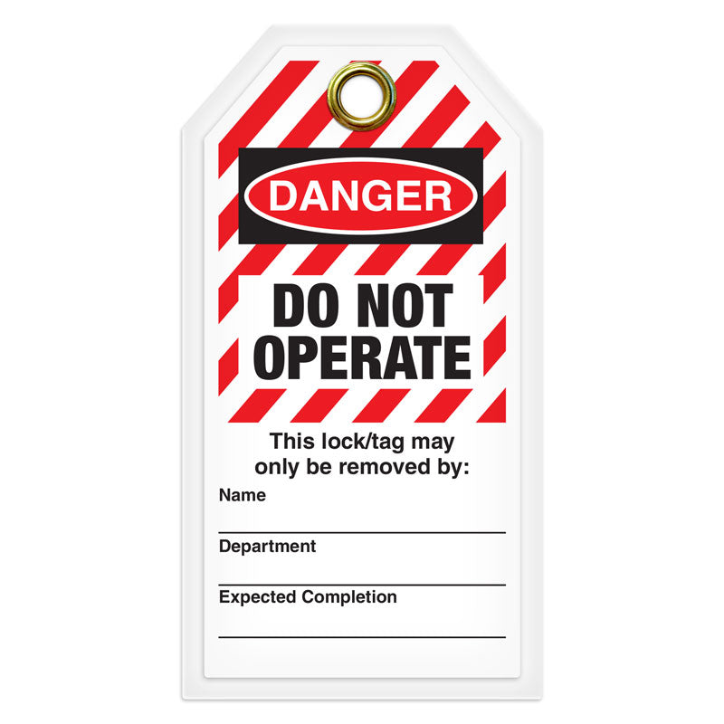 LT100TG DANGER DO NOT OPERATE Lockout/Tagout Heavy Duty DuraPly™ Safety Tag (12 /pkg) -FRONT