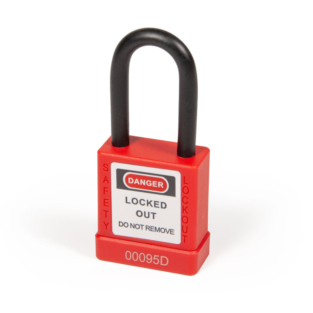 LT300KDRD Red Aluminum Lockout/Tagout Lock with Rubber Shackle