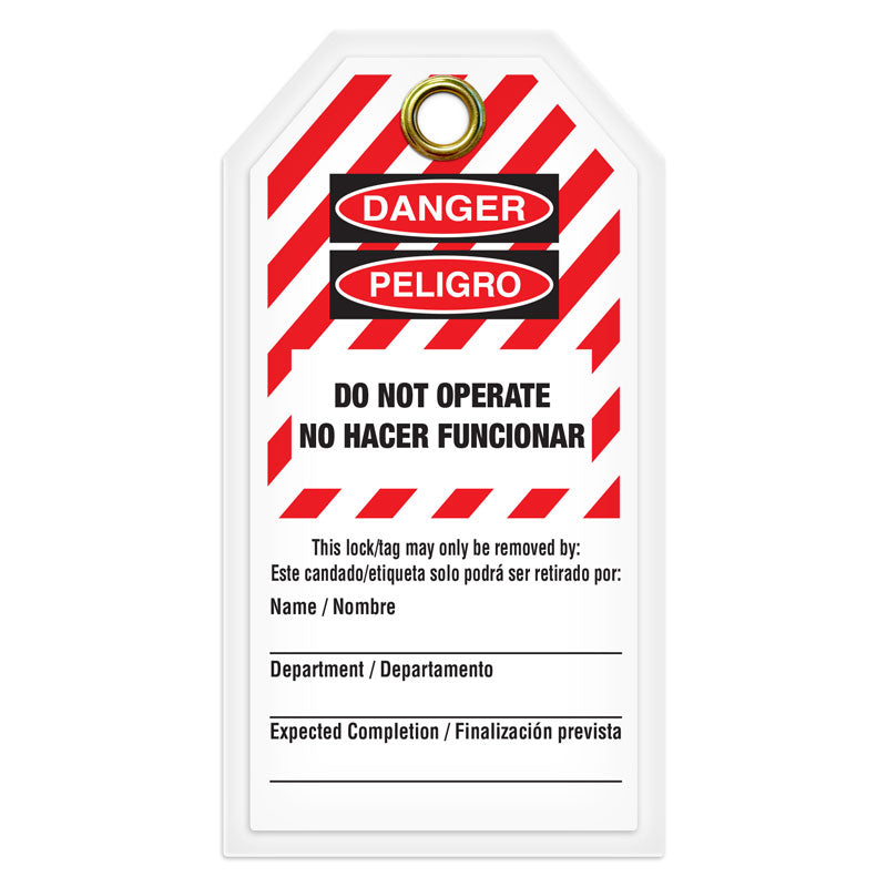 LT700TG DANGER DO NOT OPERATE Bilingual English/French Lockout/Tagout Heavy Duty DuraPly™ Safety Tag (12 /pkg) -FRONT