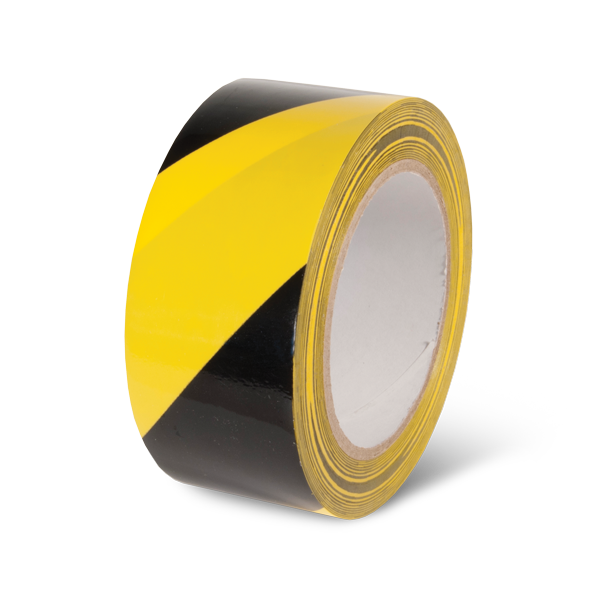 LWT210 Yellow/Black Laminated Adhesive Hazard Stripe Marking Tape (54 ft)