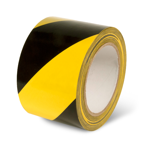 LWT310 Yellow/Black Laminated Adhesive Hazard Stripe Marking Tape (54 ft)