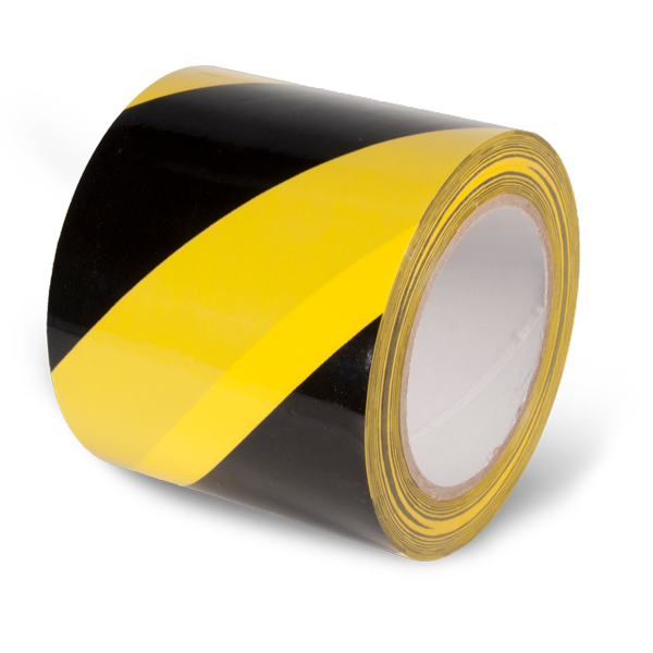 LWT410 Yellow/Black Laminated Adhesive Hazard Stripe Marking Tape (54 ft)