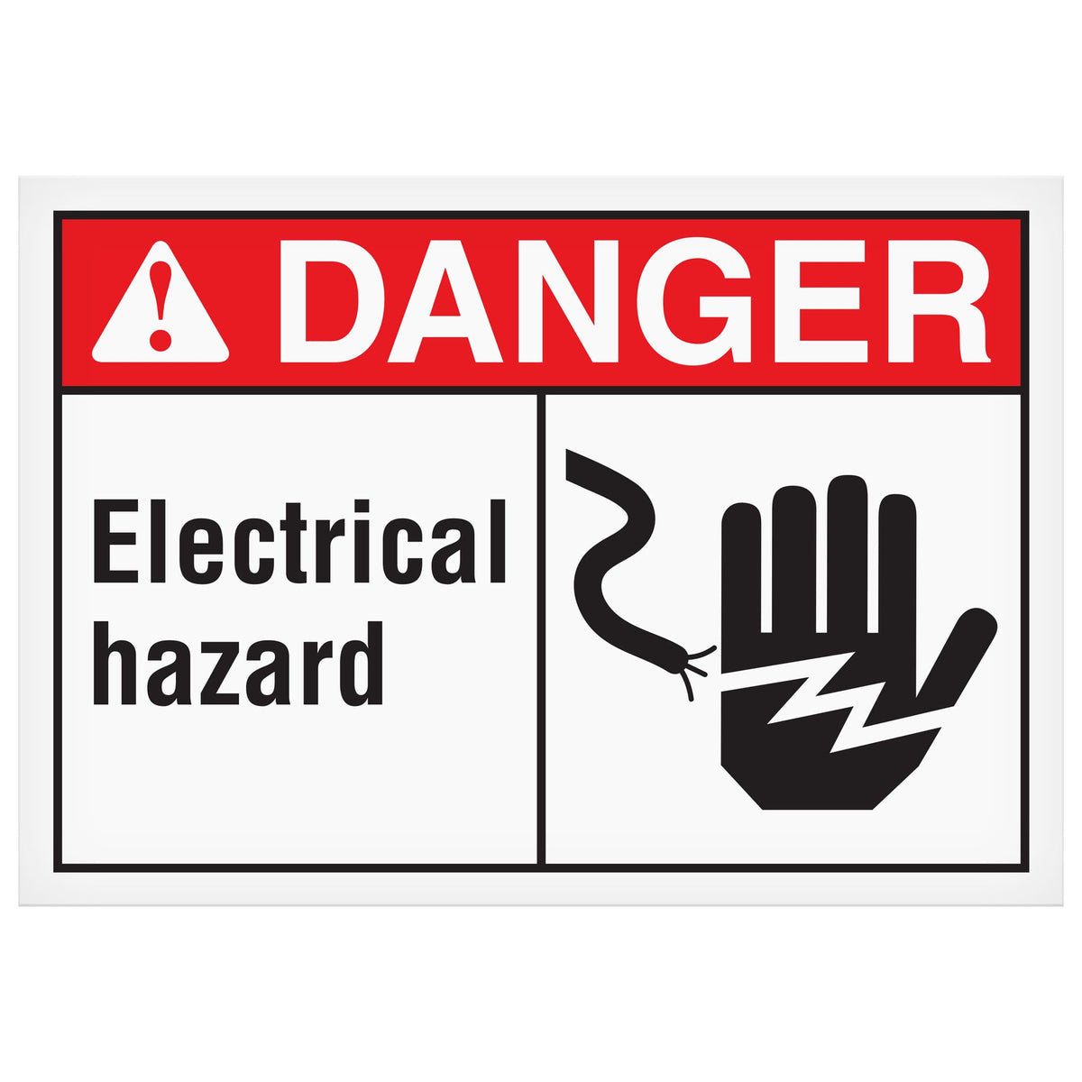 MGD105 DANGER ELECTRICAL HAZARD Machine and Equipment Safety Hazard Warning Laminated Decals (3.5 in x 5") 8 per Sheet