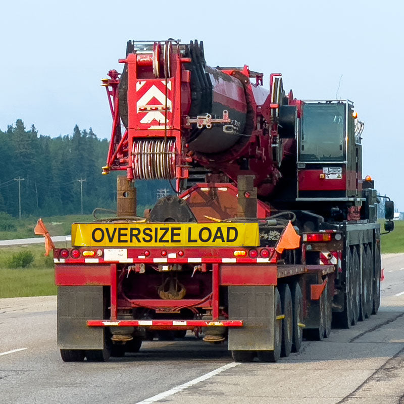 TS8000-series Double Sided Banner OVERSIZE LOAD on a truck
