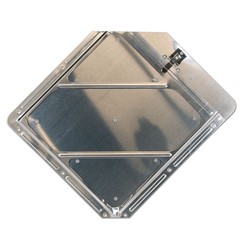 PH223C2 Premium Aluminum Tagboard and Rigid Plastic Placard Holder with clipped corners for roll-up doors