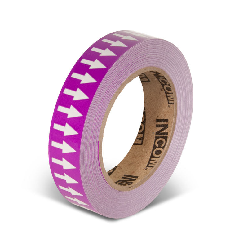 PMA1510 Purple w/ White Arrow Pipe Marker Adhesive Directional Flow Arrows on a roll (1 in x 108 ft)
