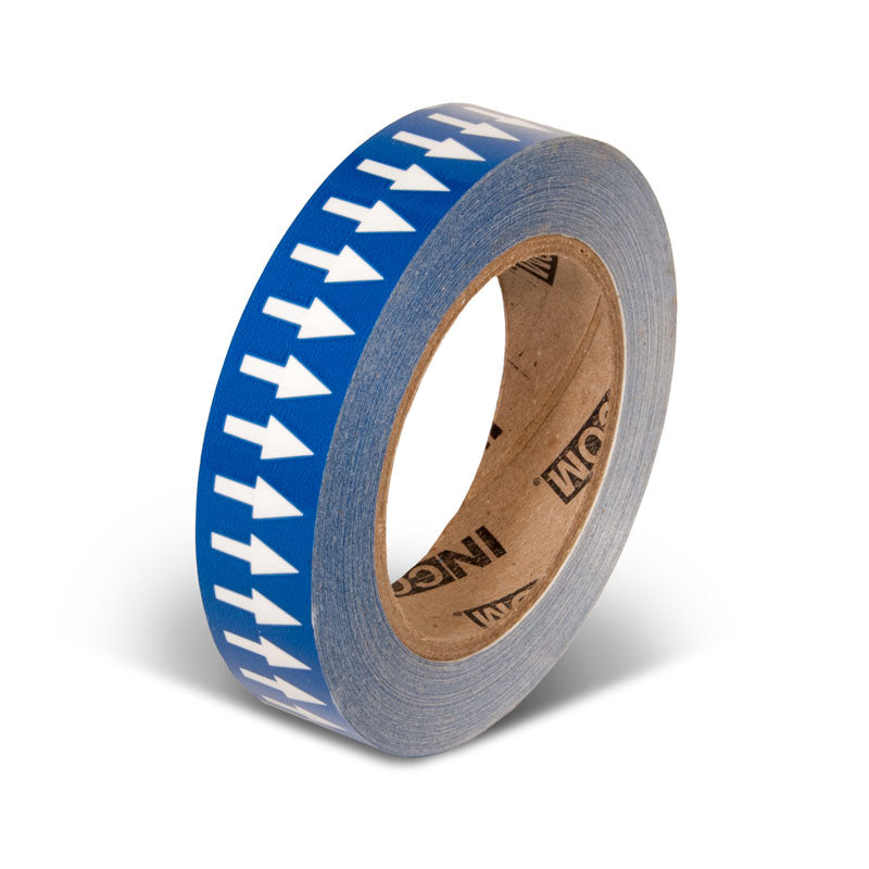 PMA151 Blue w/ White Arrow Pipe Marker Adhesive Directional Flow Arrows on a roll (1 in x 108 ft)
