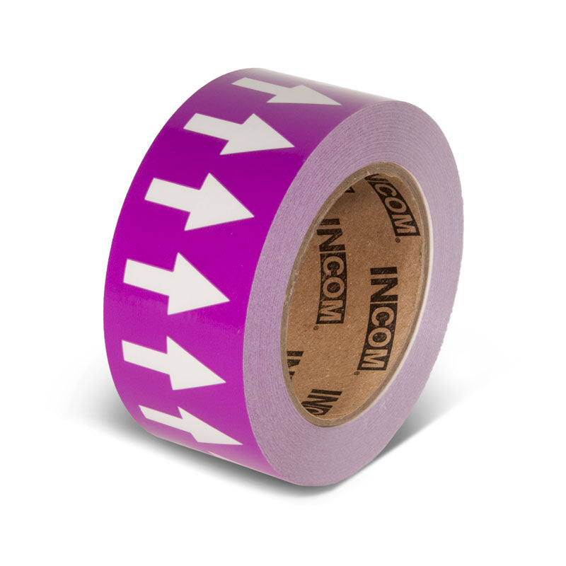 PMA2510 Purple w/ White Arrow Pipe Marker Adhesive Directional Flow Arrows on a roll (2 in x 108 ft)