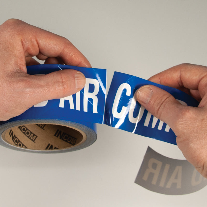 PMR-series ipe Marker Adhesive Labels on a roll group shot of several legends