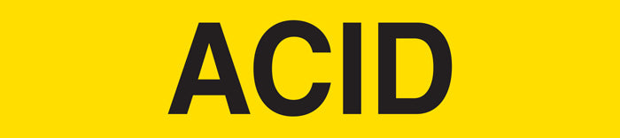 PMR1005F ACID Black on Yellow Pipe Marker Adhesive Labels on a roll (2 in x 54 ft) 