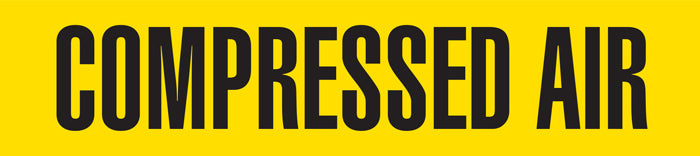 Compreesed Air Label PMR1064F COMPRESSED AIR Black on Yellow Pipe Marker Adhesive Labels on