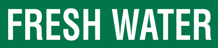 PMR1124F FRESH WATER White on Green Pipe Marker Adhesive Labels on a roll (2 in x 54 ft) 