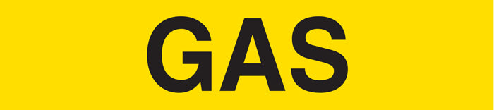 PMR1130F GAS Black on Yellow Pipe Marker Adhesive Labels on a roll (2 in x 54 ft) 