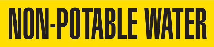 PMR1224F NON-POTABLE WATER Black on Yellow Pipe Marker Adhesive Labels on a roll (2 in x 54 ft) 
