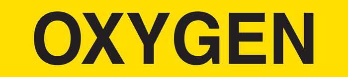 PMR1230F OXYGEN Black on Yellow Pipe Marker Adhesive Labels on a roll (2 in x 54 ft) 