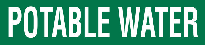 PM1241-series POTABLE WATER Green/White Printed Self- Adhesive Individual Pipe Identification Markers