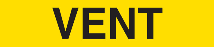 PMR1316F VENT Black on Yellow Pipe Marker Adhesive Labels on a roll (2 in x 54 ft) 
