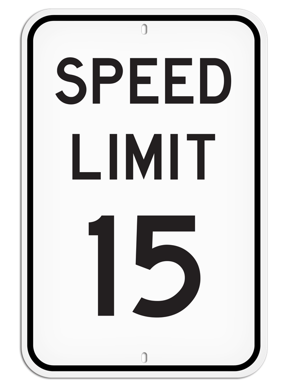 PSS1019R SPEED LIMIT 15 PrimeGuard® Aluminum Reflective Parking Sign (12 in x 18 in)