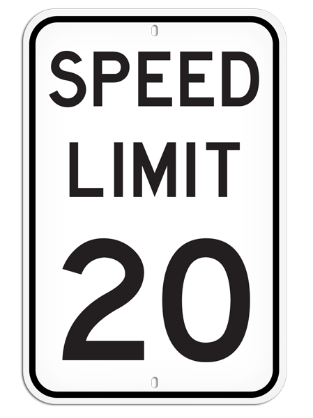 PSS1035R SPEED LIMIT 20 PrimeGuard® Aluminum Reflective Parking Sign (12 in x 18 in)