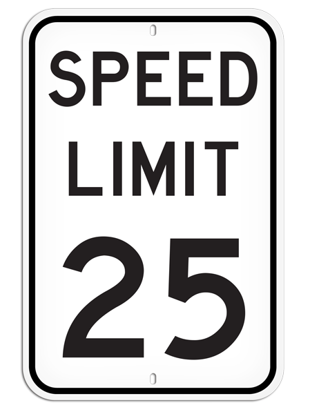 PSS1036R SPEED LIMIT 25 PrimeGuard® Aluminum Reflective Parking Sign (12 in x 18 in)