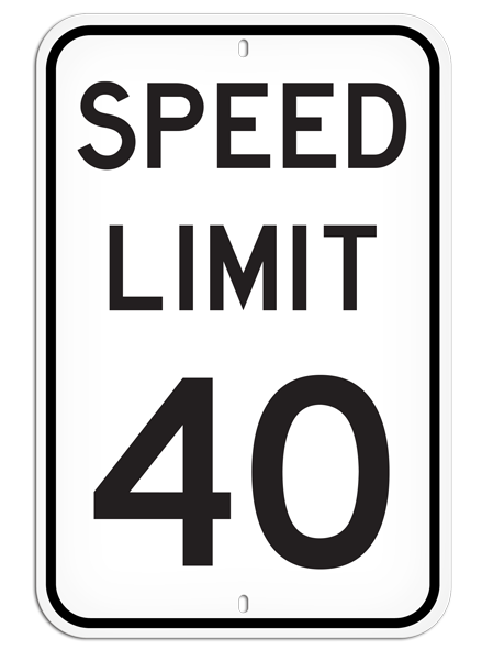 PSS1039R SPEED LIMIT 40 PrimeGuard® Aluminum Reflective Parking Sign (12 in x 18 in)