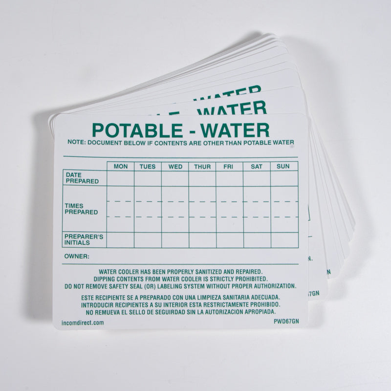 DO NOT REMOVE POTABLE WATER SEAL Cooler Printed Adhesive Decals (6 in x 7 in)