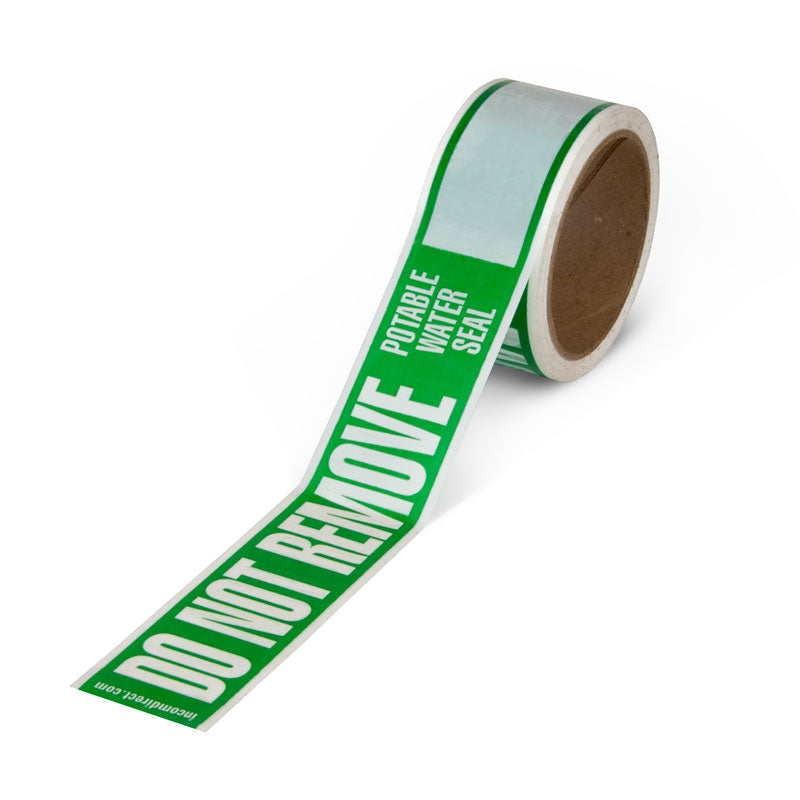 DO NOT REMOVE POTABLE WATER SEAL Cooler Printed Adhesive Marking Tape (2 in x 165 ft)