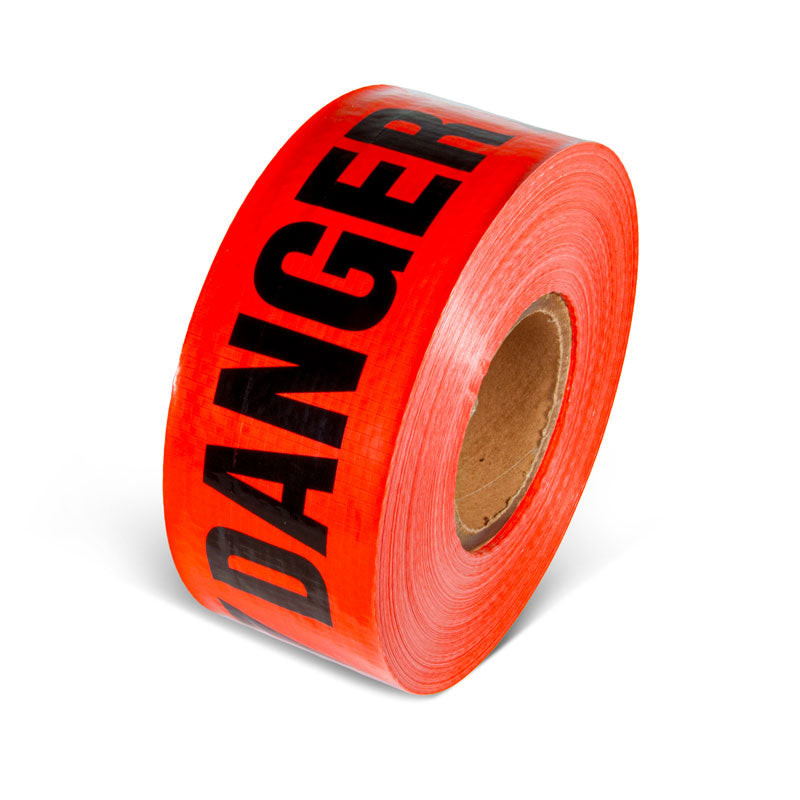 REBT2057 DANGER Reinforced Ultra-Durable Barricade Message Safety Tape (3 in x 500 ft) 12 /case
