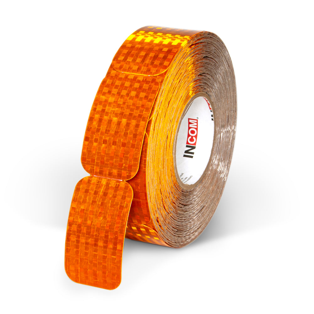 RR250AM RR2510AM roll Amber SAE A DOT Die Cut Adhesive Reflex Reflectors (2 in x 3.5 in) 