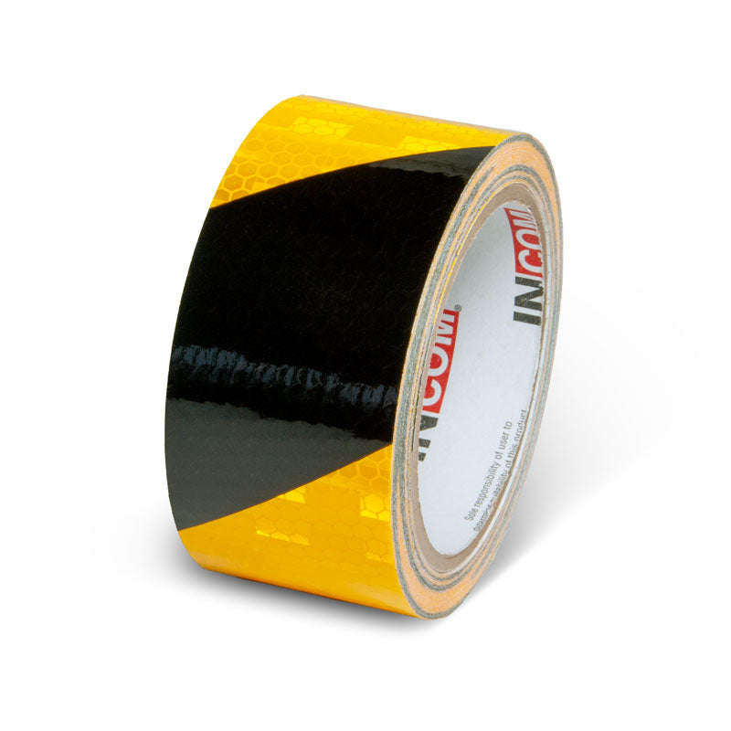 Yellow/Black  2 in x 30 ft Prismatic Hazard Stripe Engineer Grade Reflective Adhesive Tape 